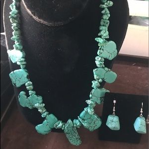 Chucky Turquoise Necklace Large Stone & Bead Set